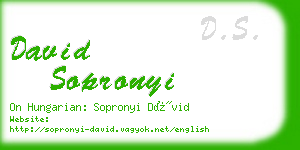 david sopronyi business card